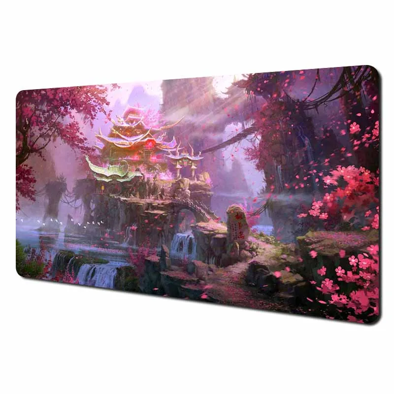 Японский коврик для мыши с цветами эстетический Настольный игровые аксессуары