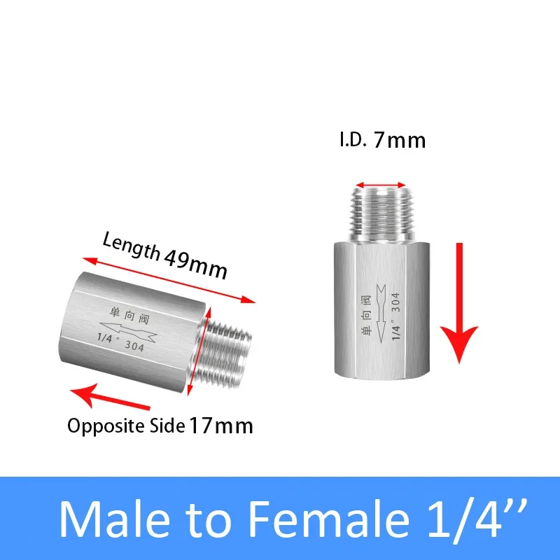 

Обратный клапан SS304 BSPP 1/8"-1"