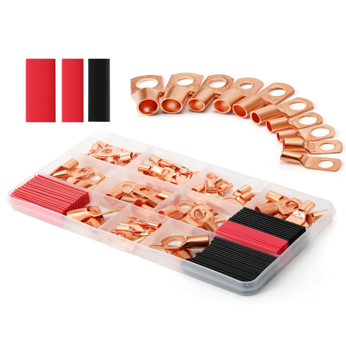 

60 шт. прозрачных колпачков SC + 60 красных и черных термоусадочных трубок