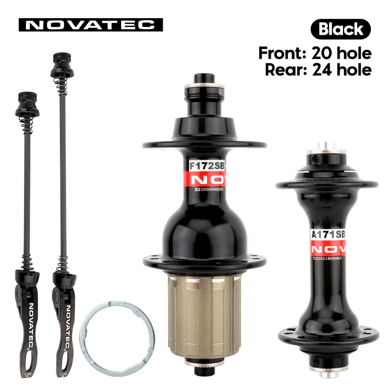 Novatec Road Bicycle Hub A171SB F172SB Front 20 Holes Rear 24 Holes Bike Hub Disc 4 Sealed Bearings for 8 9 10 11 Speed Hubs