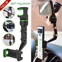 Multifunctional Car Phone Holder for Auto Rearview Mirror Office Seat Hanging Clip Mount 360 Degree Rotation Universal Bracket