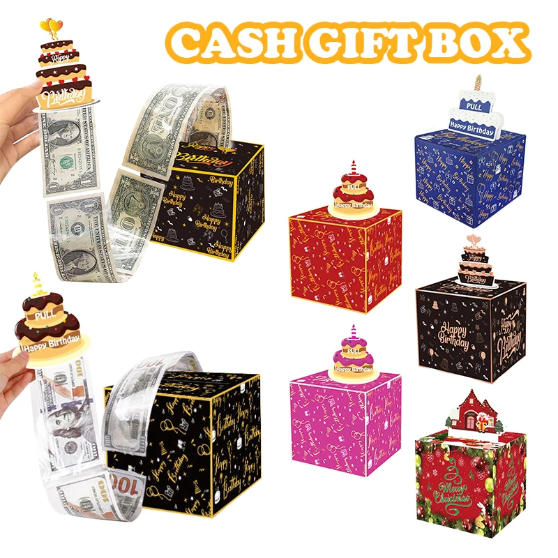 

Сделай Сам, сюрприз, Наличная коробка, Подарочная коробка, день рождения, вытягивание денег, Подарочная коробка, забавная коробка с зажимом для денег, День Святого Валентина, искусственные рождественские подарочные коробки