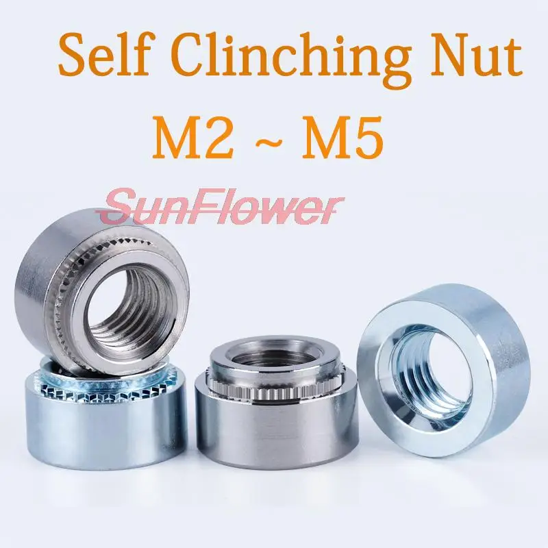 

20pcs Self Clinching Nut 304 Stainless Steel Galvanized Swage Nut M2 M2.5 M3 M4 M5 Plug Nut Machine Tool Fasteners