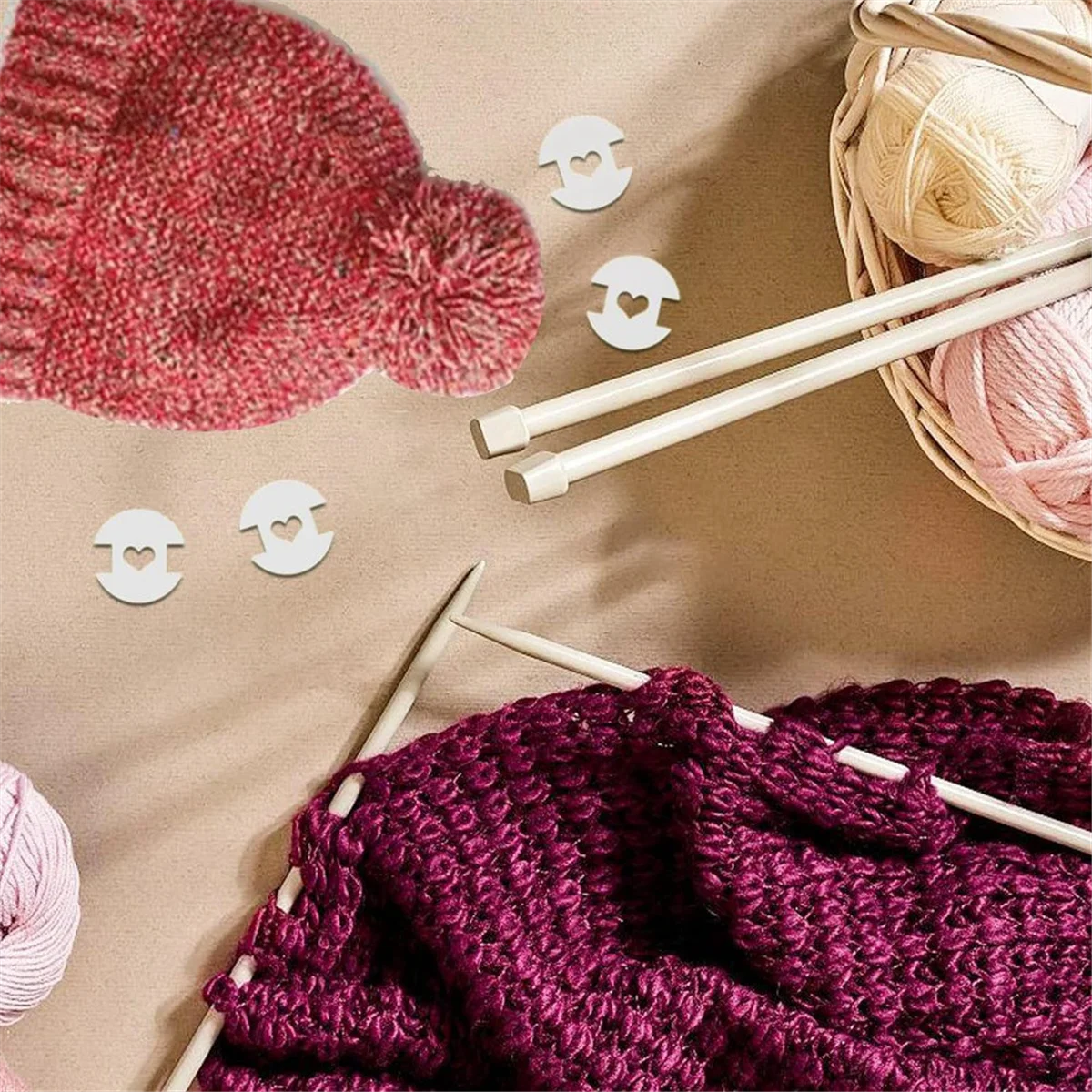 Съемные пуговицы с помпонами для шапок 50 шт. Держатель помпона Вязаные