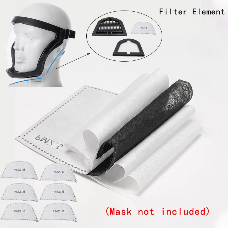 

5-слойный защитный коврик для фильтра используется для прозрачного полнолицевого экрана сменный одноразовый фильтр водонепроницаемый пыл...