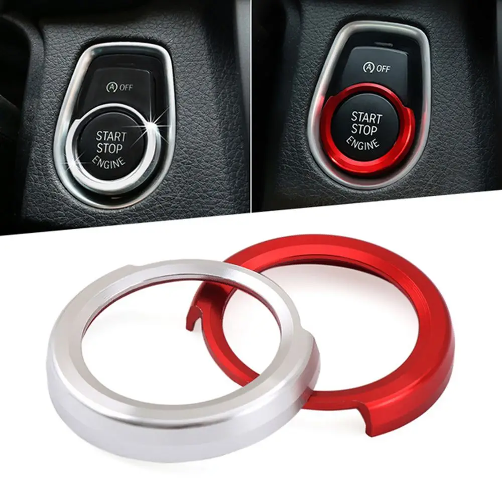 

Stickers Car Ignition Switch Cover Auto Interior Covers Start Switch Button RingFor BMW 1/2/3 series F20 F21 F30 X1 F48
