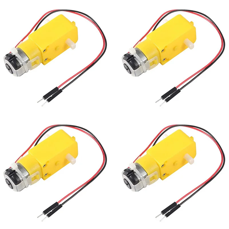 Купи 4pcs/lot TT Motor DC Gearbox Motor Dual Shaft 200RPM DC 3-6V Gear Motor Suitable for Arduino DIY Smart Car Robot за 247 рублей в магазине AliExpress