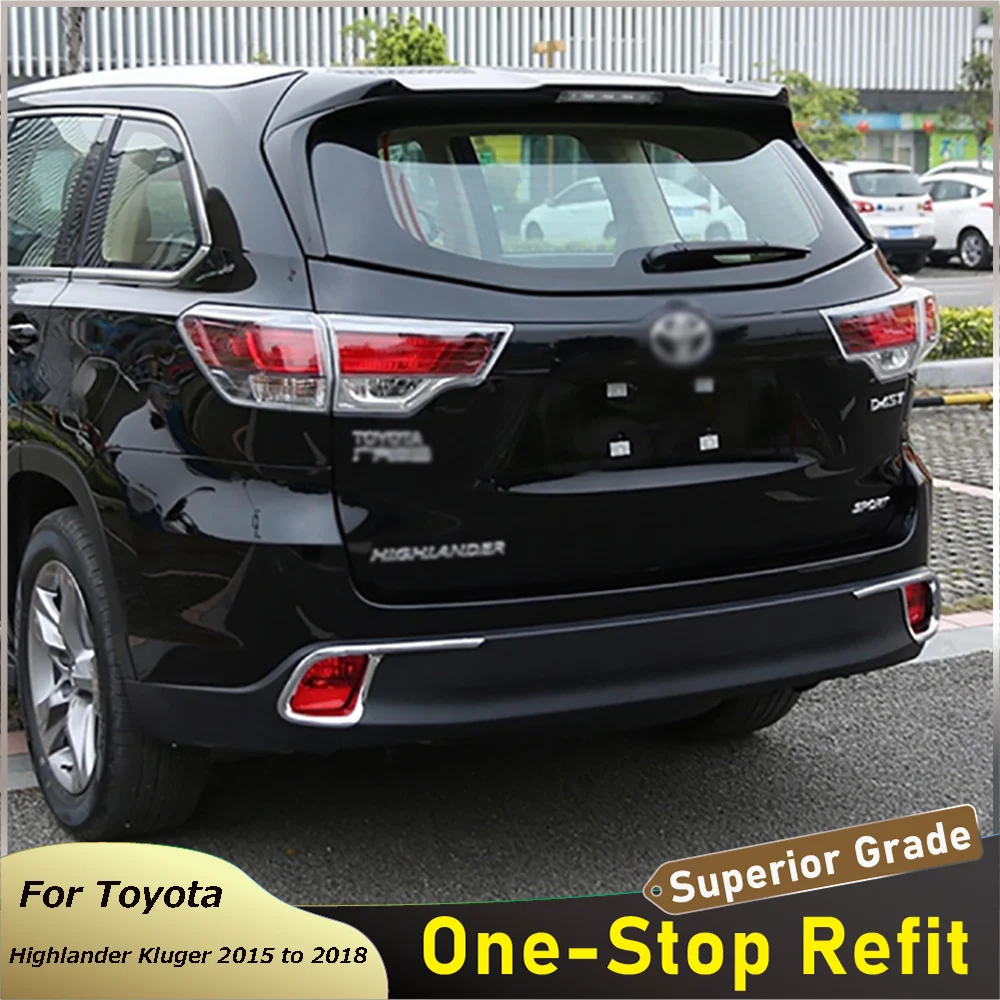 

ABS хромированный Автомобильный задний бампер, отражатель, противотумансветильник фара, крышка, рамка для Toyota Highlander Kluger 2015 2016 2017 2018
