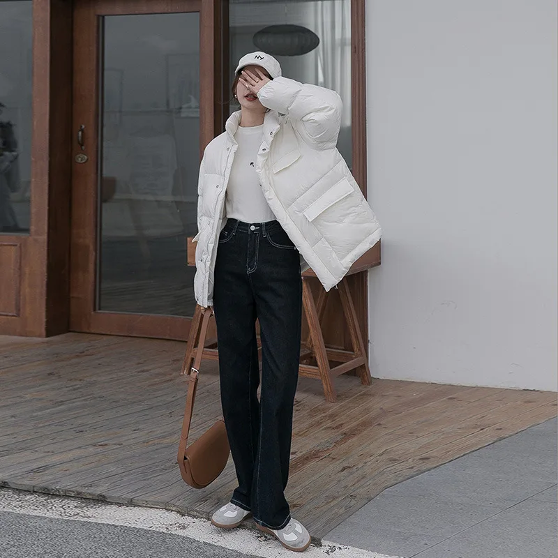 DEODAR Down Jacket New Women's Light Stand Collar Short Warm Big Pocket Bread Coat Windproof Casual Fashion Ladies Clothes