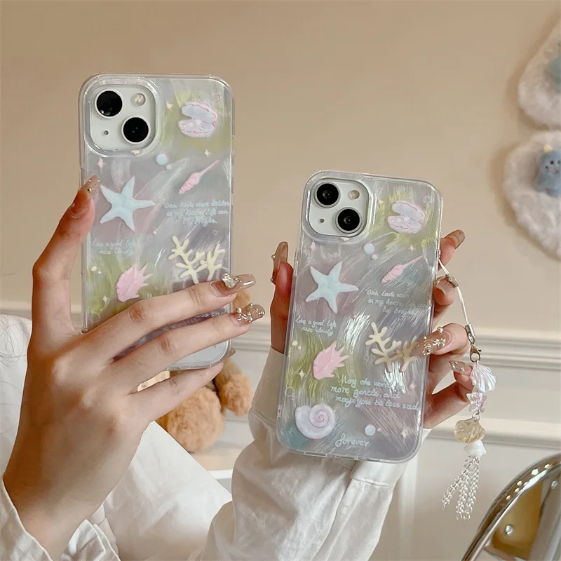 Чехол для телефона мечтательный и минималистский с перьями раковинами iPhone 12 13 14 15