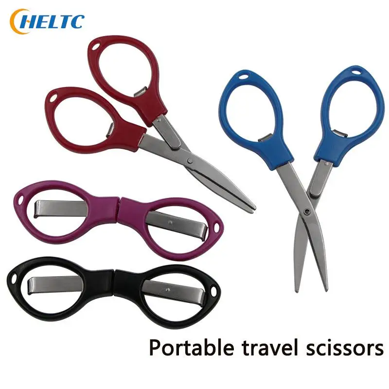 

Household Small Scissors Portable Folding Storage Scissors Stainless Steel Blades Sewing Folding Scissors Fishline Scissor New