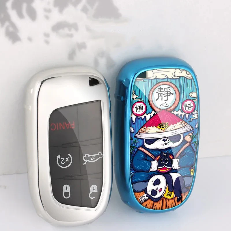 

TPU Full Cover Car Key Fob Remote Cover Case Shell For Jeep Grand Cherokee Renegade Dodge Charger Challenger Chrysler 200 300