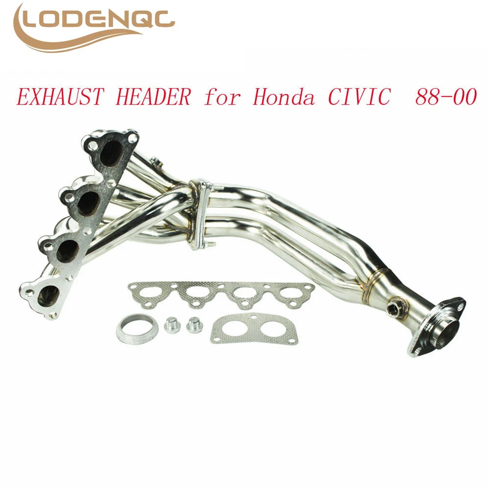 Stainless Steel Piping Header Manifold Exhaust For Honda Civic 88-00 EG EF EK EM Exhaust Header LC100753