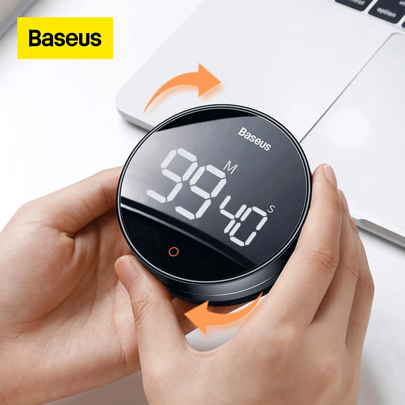 

Baseus Magnetic Countdown Alarm Clock Kitchen Timer Manual Digital Timer Stand Desk Clock Cooking Timer Shower Study Stopwatch