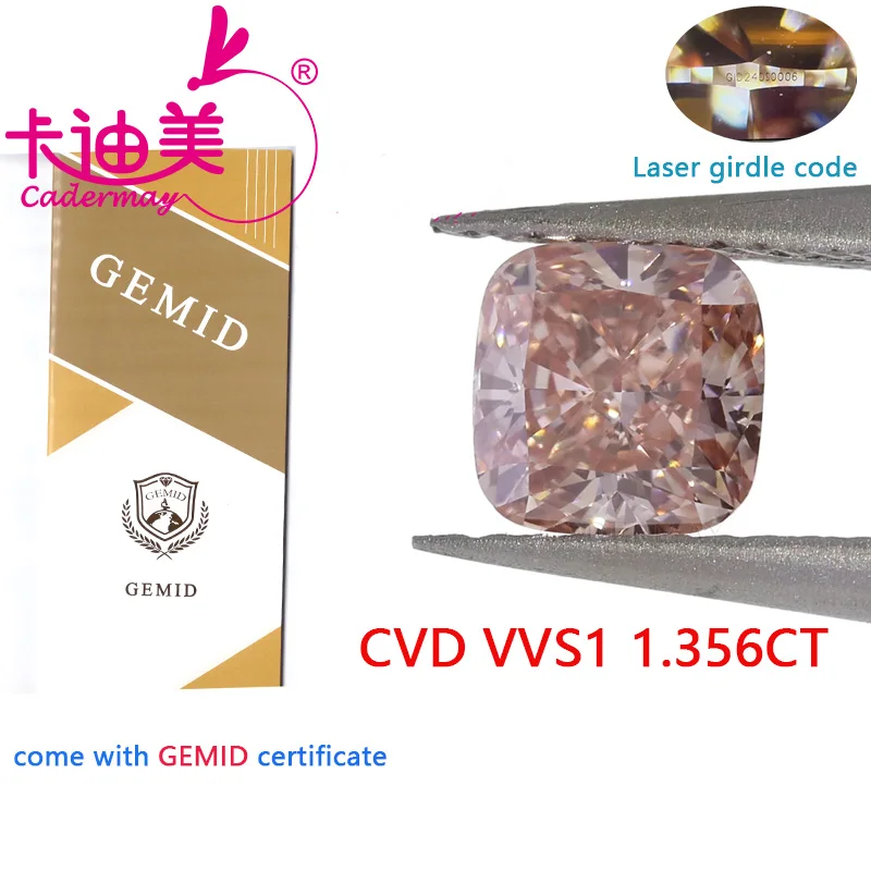 Камни для изготовления ювелирных изделий CADERMAY VVS1 в форме подушки