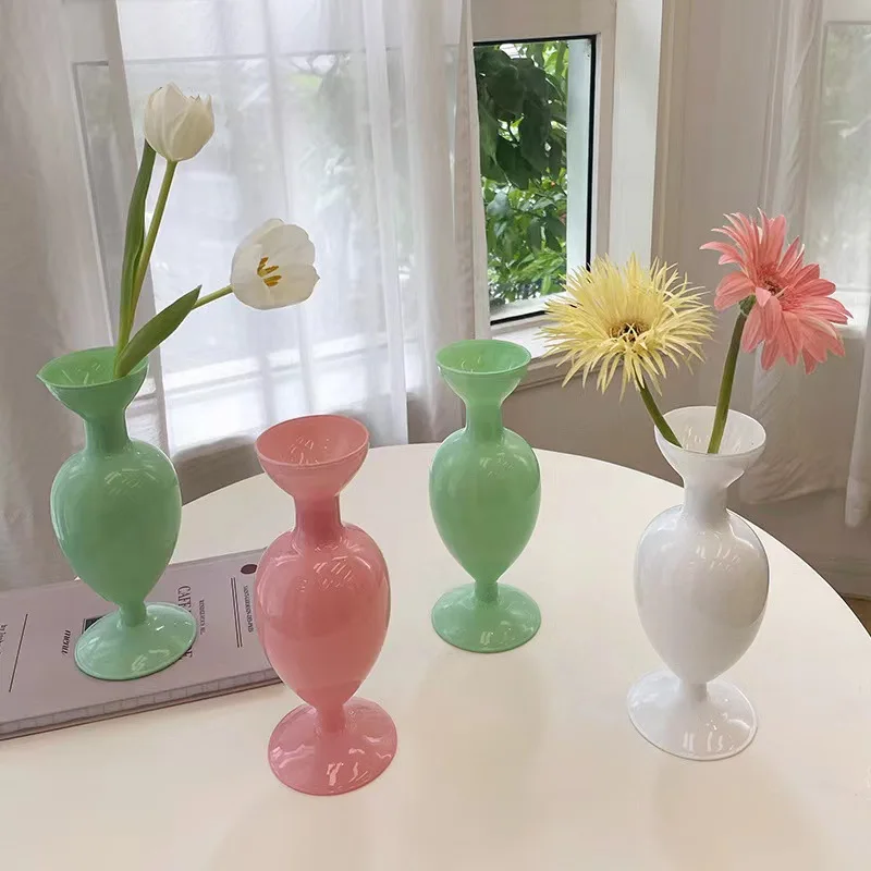 

Glass Vase Home Decor Vases Room Decor Nordic Wedding Decoration Flower Pot Colored Glass Container Hydroponic Table Decoration