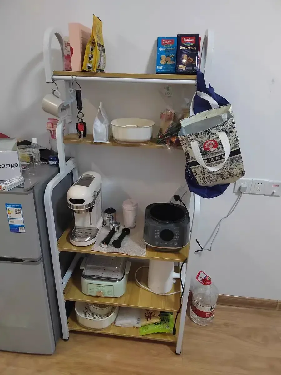 5-уровневая напольная кухонная полка для посуды хранения микроволновой печи