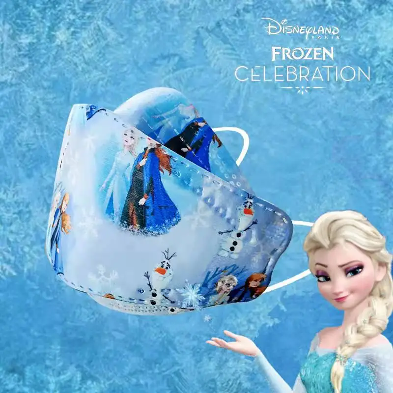 Детская защитная маска Disney Frozen KN95 для лица, FFP2, 4-х слойная, из плавленого тканого полотна, с сертификатом CE, 95% повторно используемая для мальчиков и девочек Mascarilla on.