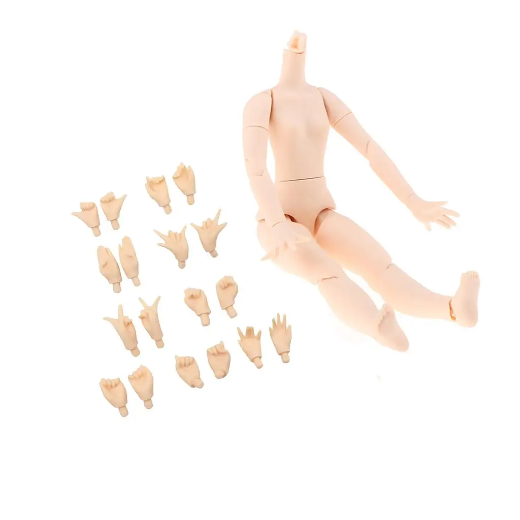 

Подвижное тело тела и 9 пар рук для куклы на заказ, белая кожа