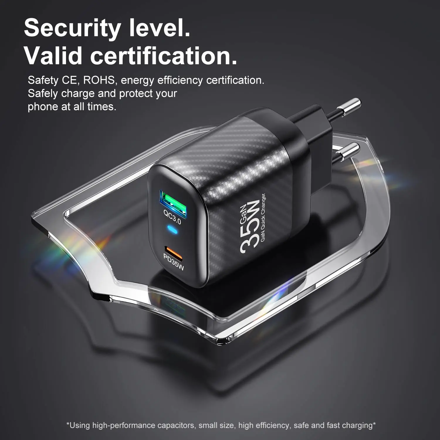 Зарядное устройство с USB Type-C 35 Вт адаптер для быстрой зарядки 3 0 iphone 15 14 Huawei Mate60