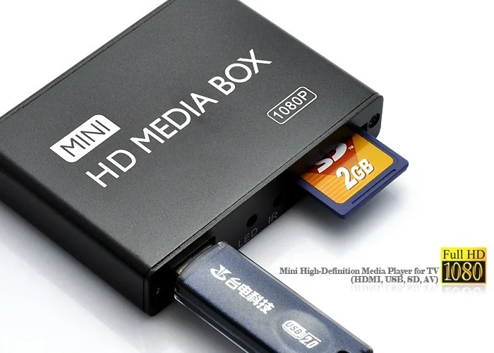 REDAMIGO Full HD 1080P Media Player Center MultiMedia Video box with HDMI-compatible VGA AV USB SD/MMC mkv H.264 | Электроника