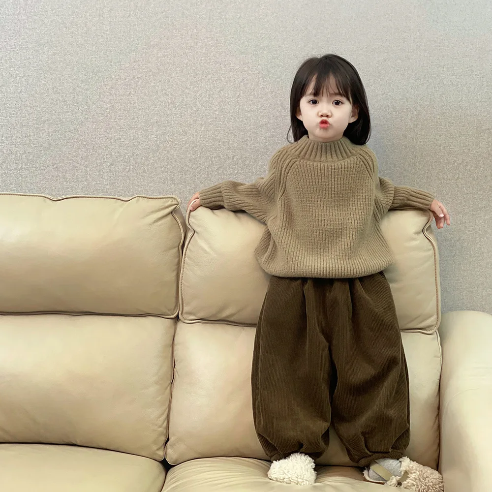 

Kids Baby Sweater Girls Boys Spring Autumn Solid Long Sleeve Knitting Pullovered Tops Outwear Kids Children Clothing