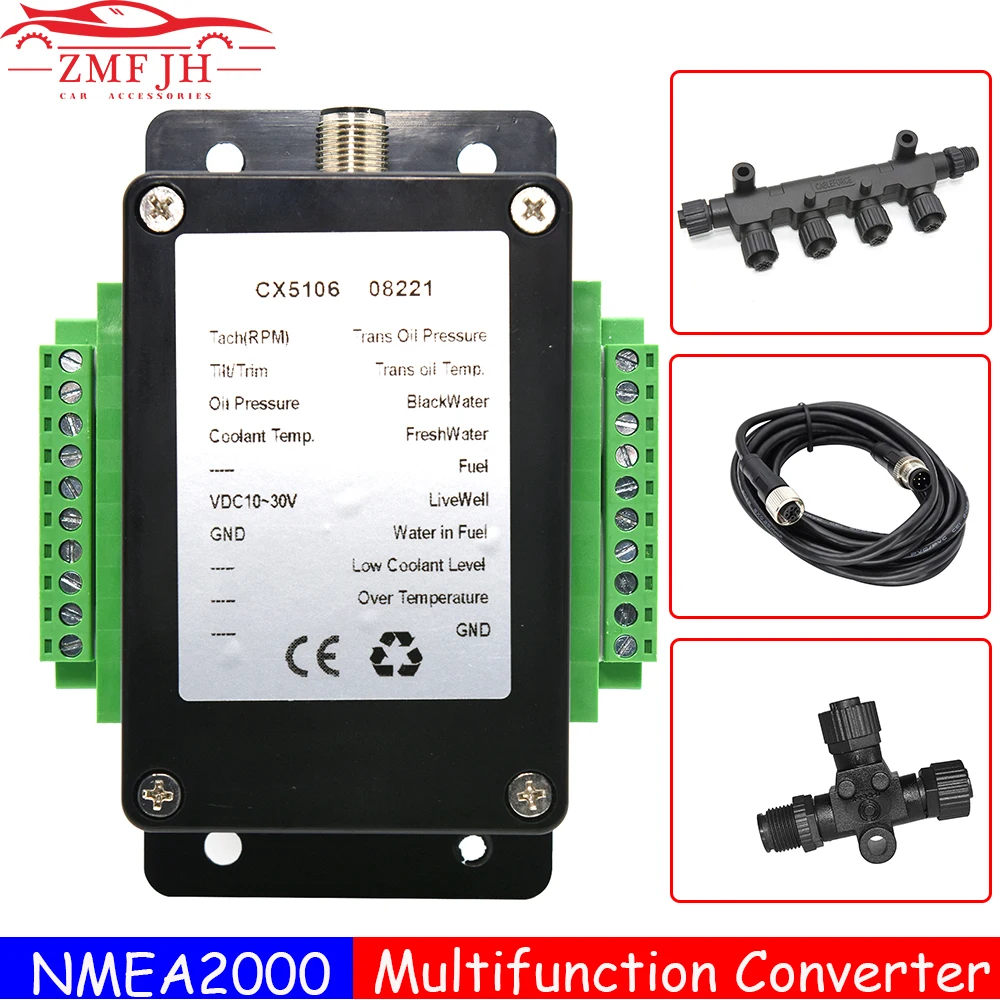

Одномоторный Многофункциональный преобразователь NMEA2000, от 0 до 190 Ом до 13 датчиков CX5106, преобразователь сигнала NMEA2000, Терминатор