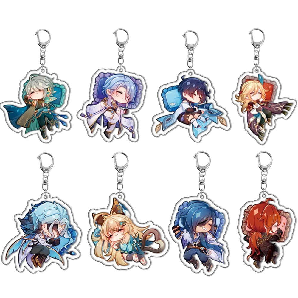 

Game Genshin Impact Keychain Kaveh Kirara Wanderer Fatui Dottore Figure Cosplay Acrylic Keyring Bag Pendant Jewelry Fans Gifts