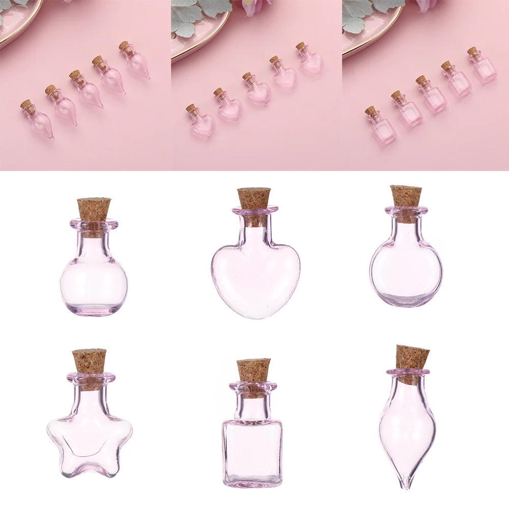 5 шт. маленькие стеклянные пробковые бутылки для образцов