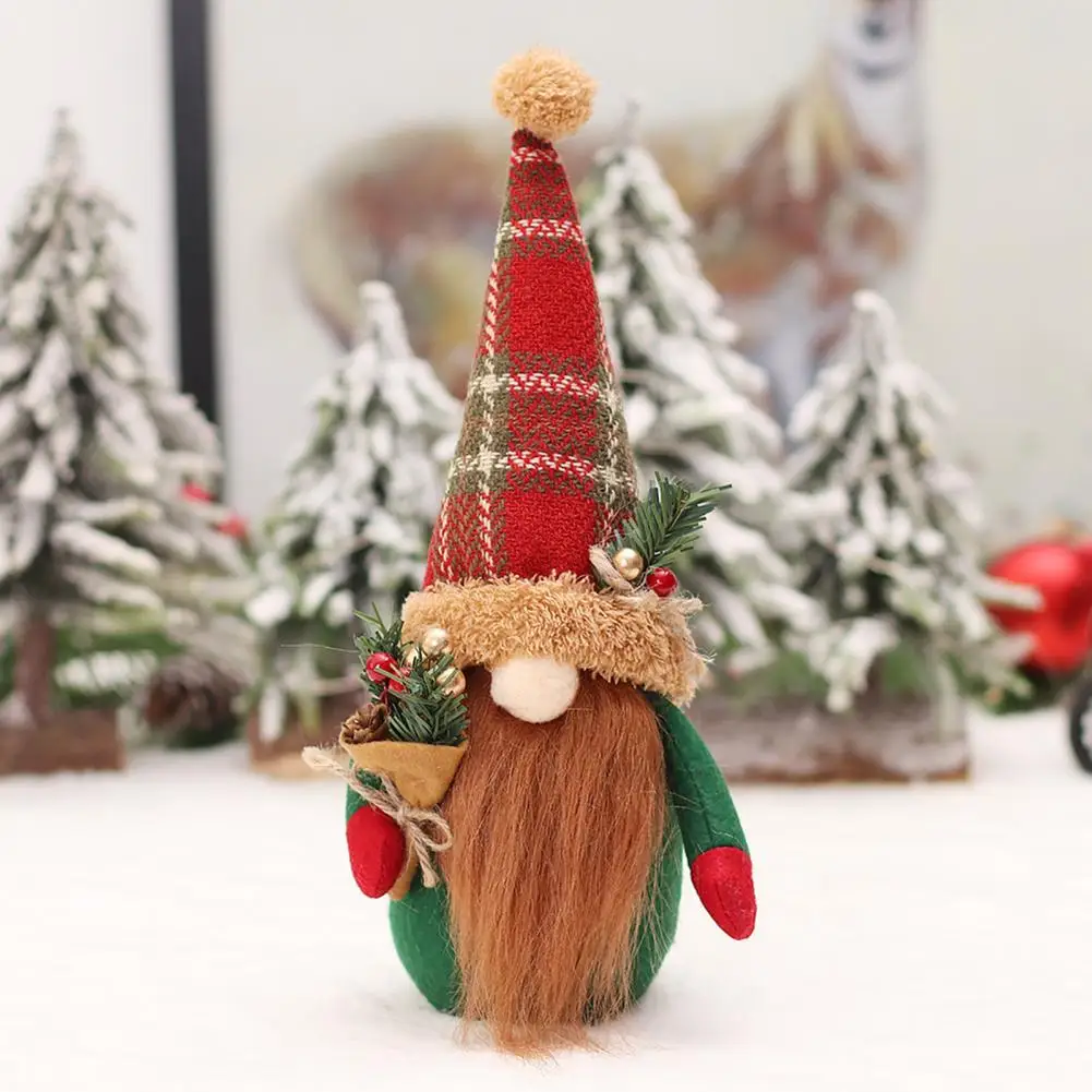 

Рождественская плюшевая кукла с защитой от выцветания, праздничный реквизит для украшения окон, отличный рождественский Настольный Безликий Гном