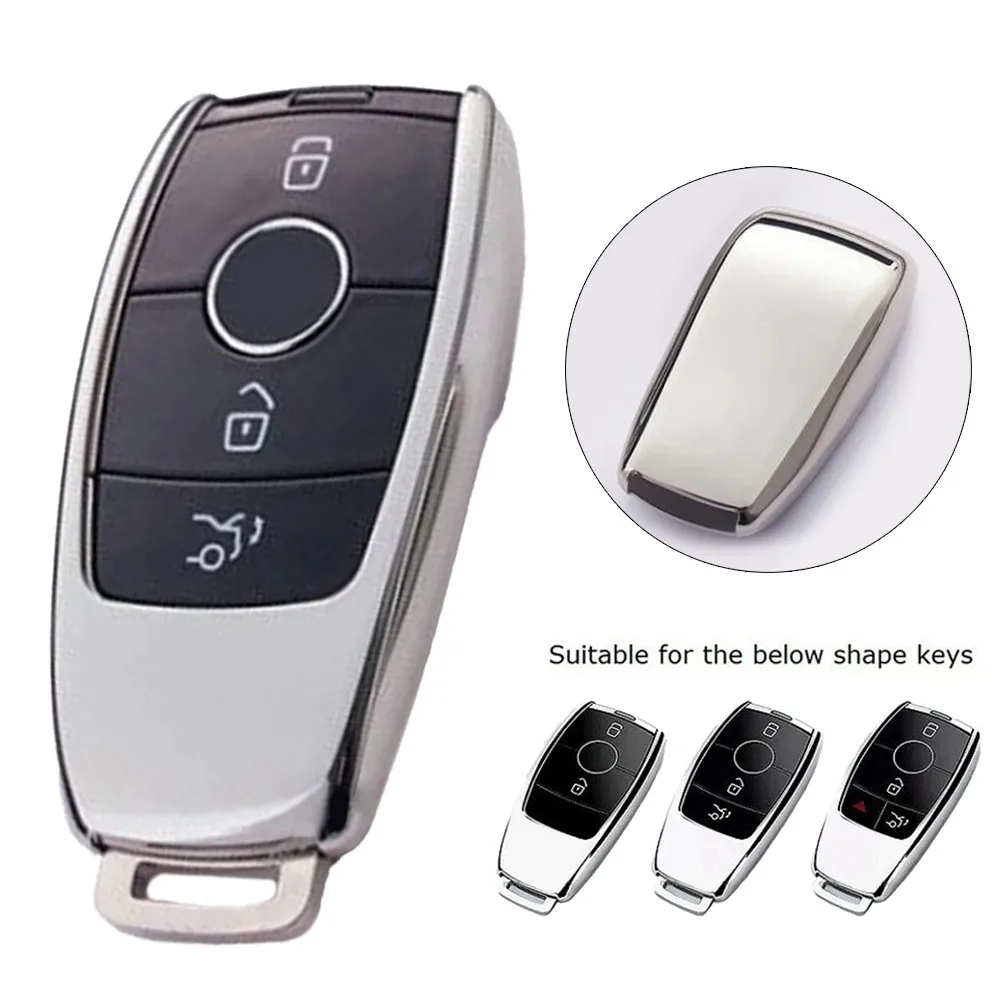 

CLS GLC GLE Key Cover Car Case Easy Fit Silver 2 3 4 Button Accessories