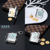 6cm genshin impact game peripherals the four winds magic weapon keychain zinc alloy cute bag pendant gifts toys for kids keyring