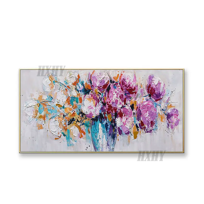 

Big sizes Abstract still life flowers wall pictures for home decoration Handmade acrylic oil painting on canvas for living room