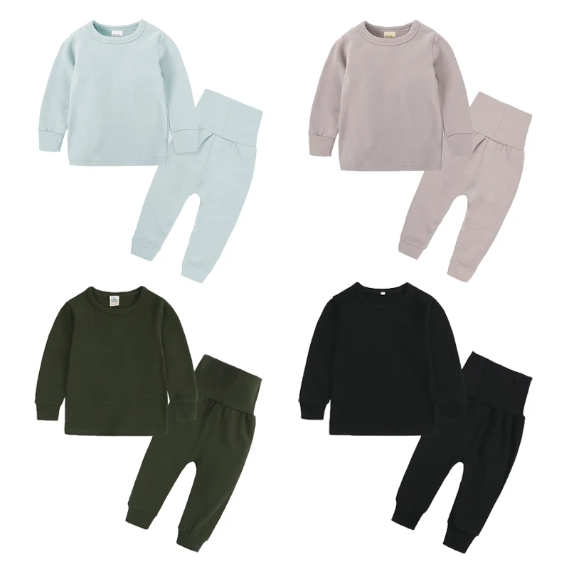 2 шт. Детские пижамные комплекты из хлопка с длинным рукавом |