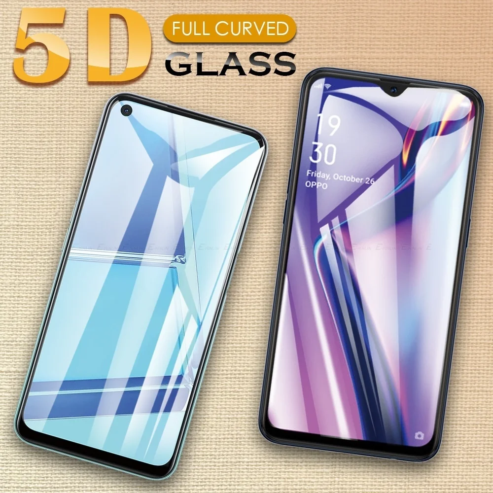 

5D изогнутый край Полное покрытие закаленное стекло для OPPO A55 A57 A54s A53s A35 A54 A53 A31 A32 A33 A52 защита для экрана Защитная пленка