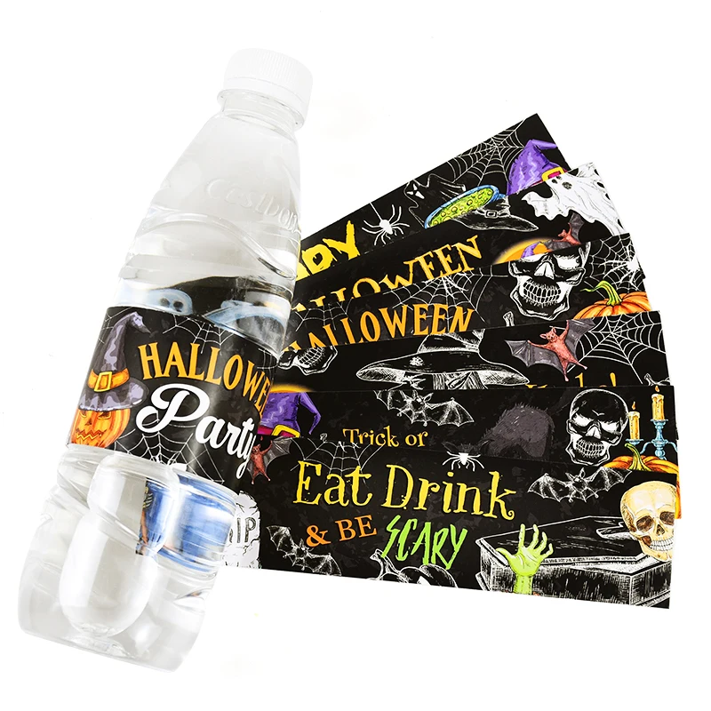 12 шт. наклейки на бутылки с водой для Хэллоуина
