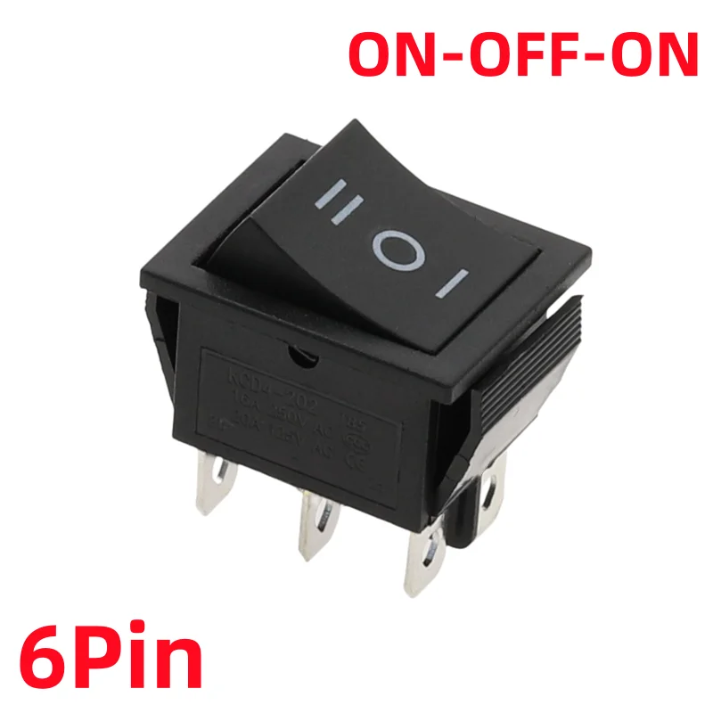 Блокировочный клавишный выключатель питания I/O, 4 контакта, 6 контактов, светильник 16A 250VAC 20A 125VAC KCD4 2/3 позиции ВКЛ-ВЫКЛ-вкл