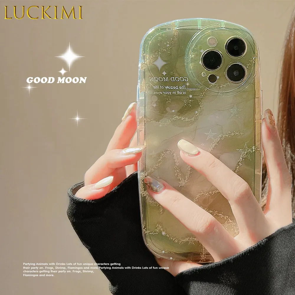 

Dream world case For IPhone 14 Plus 13 12 11 Pro Max 14Pro Bling Milkway Star Air Cushion Protective Phone Case Cute Cover Capa