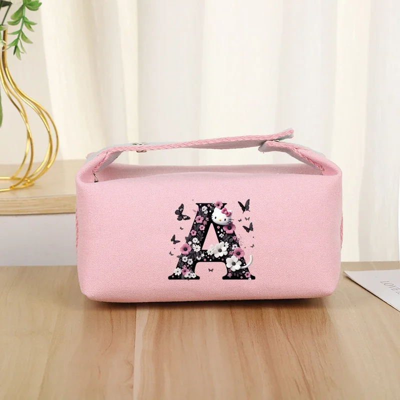 Женская косметичка Hello Kitty Sanrio Girl Kawaii аниме с буквами портативная большая