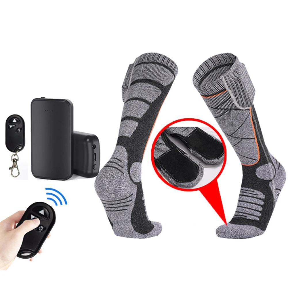 

4000mAh Electric Heating Socks Boots Foot Warmer USB Remote Control Heating Socks Breathable Deodorant Warm Cycling Equipment