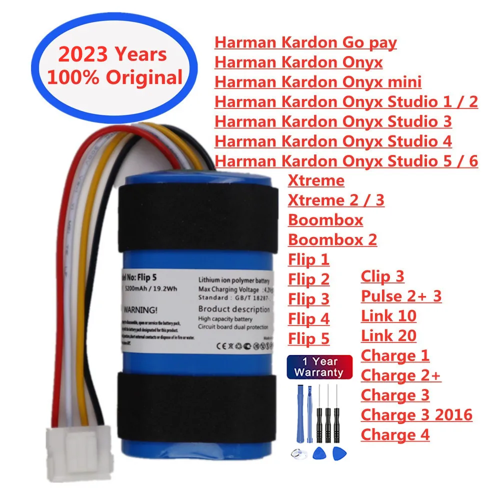Аккумулятор Для Harman Kardon Onyx Studio JBL Flip 4 5 6 Boombox Xtreme 2 Clip Charge 3 Link 20 10 Go pay