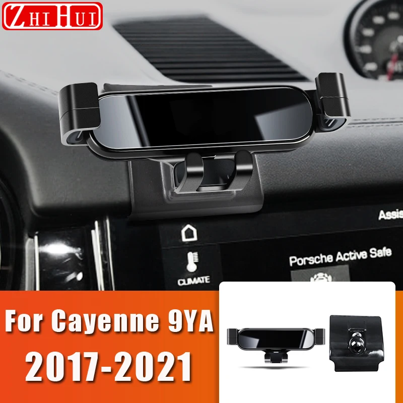 Auto Styling Mobiele Telefoon Houder Voor Porsche Cayenne 9YA 2017-2021 Air Vent Mount Zwaartekracht Beugel Stand Auto Accessoires