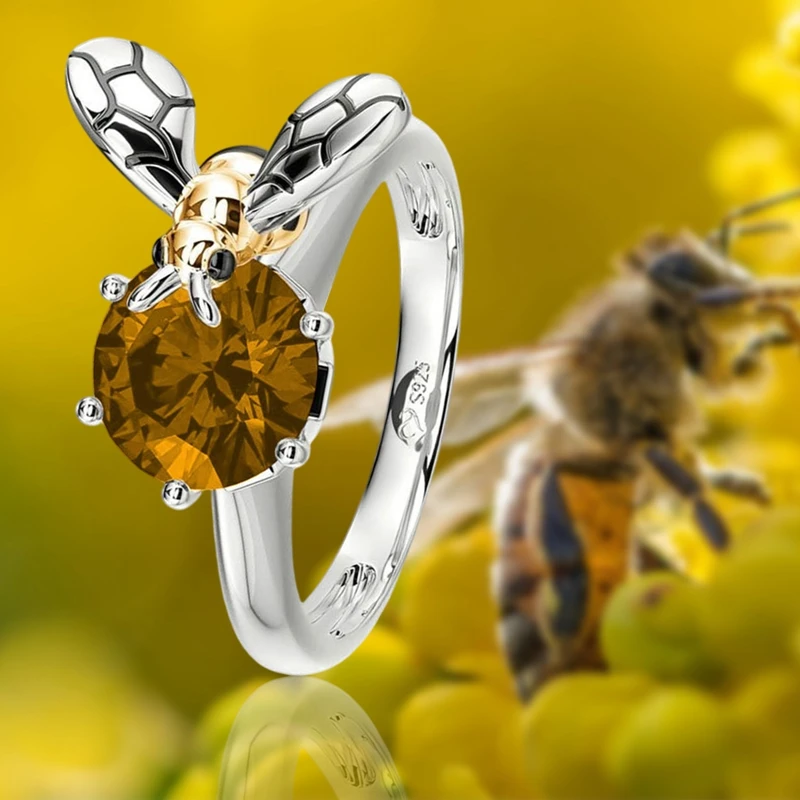 

Classic Rings for Women Bee Diamond Zircon Insect Opening Adjustable Ring Bee Diamond Zircon Insect Opening Jewelry for Women
