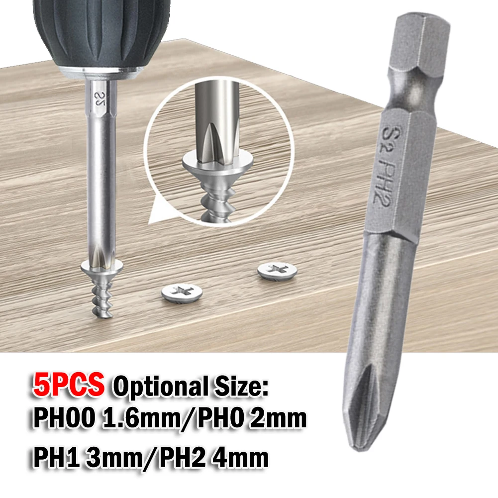 

5pc 6.35mm Hex Shank Cross Head Magnetic Electric Screwdriver Bit Impact Electric Drills Bits Phillips Electric Driver Hand Tool