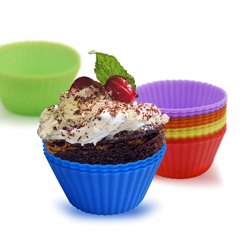 

7PCS Reusable Silicone Muffin Baking Cups Cupcake Liners Holders Small Pastry Pan Truffle Cake Cup Kitchen Bakeware Tool Supplie