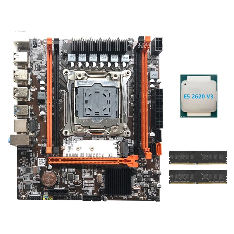 

X99H Motherboard Support DDR4 RAM Memory With E5 2620 V3 CPU+2XDDR4 4G 2133Mhz RAM