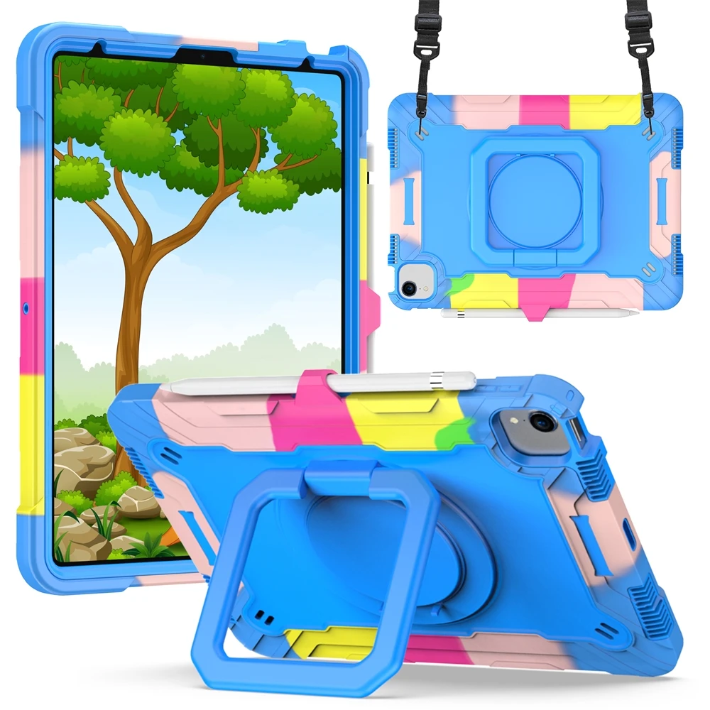 

For iPad Pro 11"2018/2020/2021 Air 4 10.9" mini 6 Kids Safe Shockproof Tablet Case w/360 Rotating Hand-Held Air 3 10.5" /10.2"