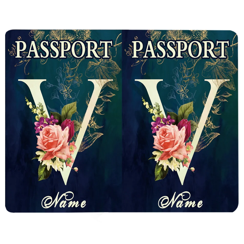 Passport Sleeve ID Cred-Card Business Card Holder Protector Cover Customize Any Name Passport Covers Pu Leather Waterproof Case