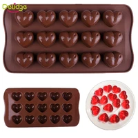 1pc 15 holes heart shape silicone chocolate mold diy candy fondant tray ice cube maker mould kitchen baking tools