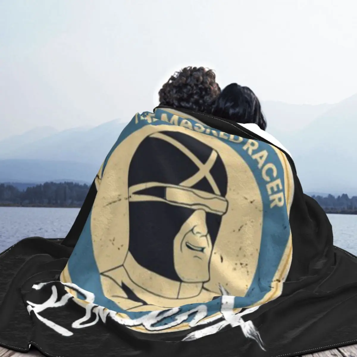 Футболка The Masked Racer X с синей эмблемой ультра-мягкое одеяло из микрофлиса